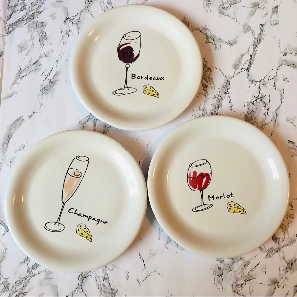 Top Shelf Wine Cheese Appetizer Dessert Plates 3